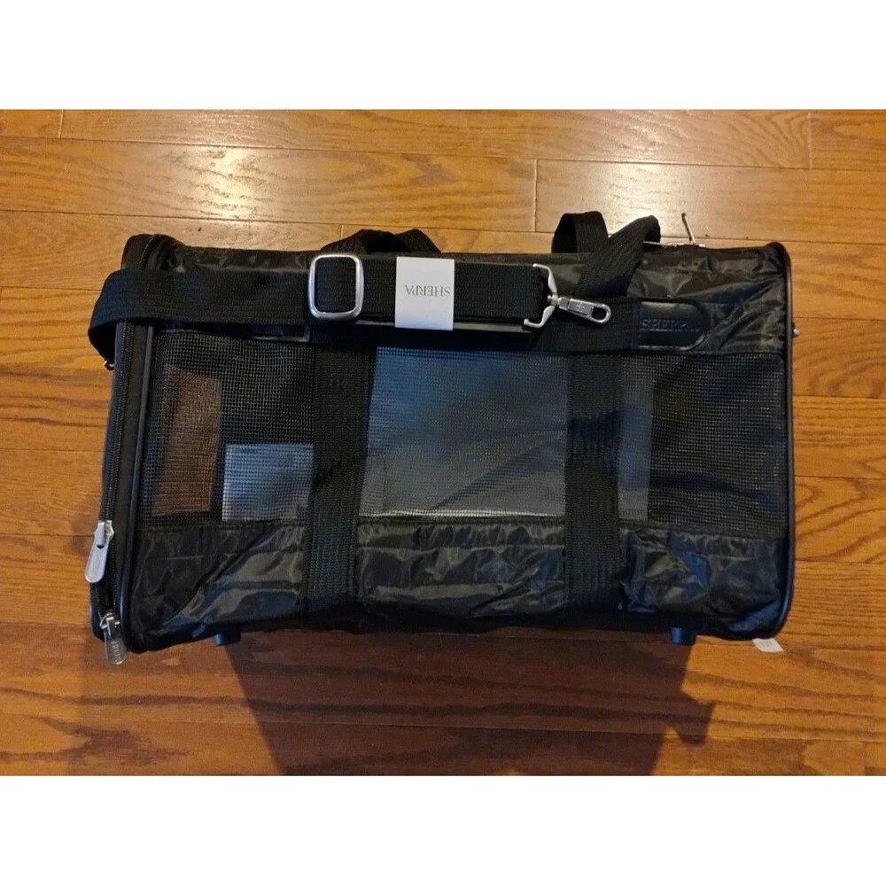 Sherpa Original Deluxe Travel Pet Carrier, Dog Cat Airline Approved Black, Large